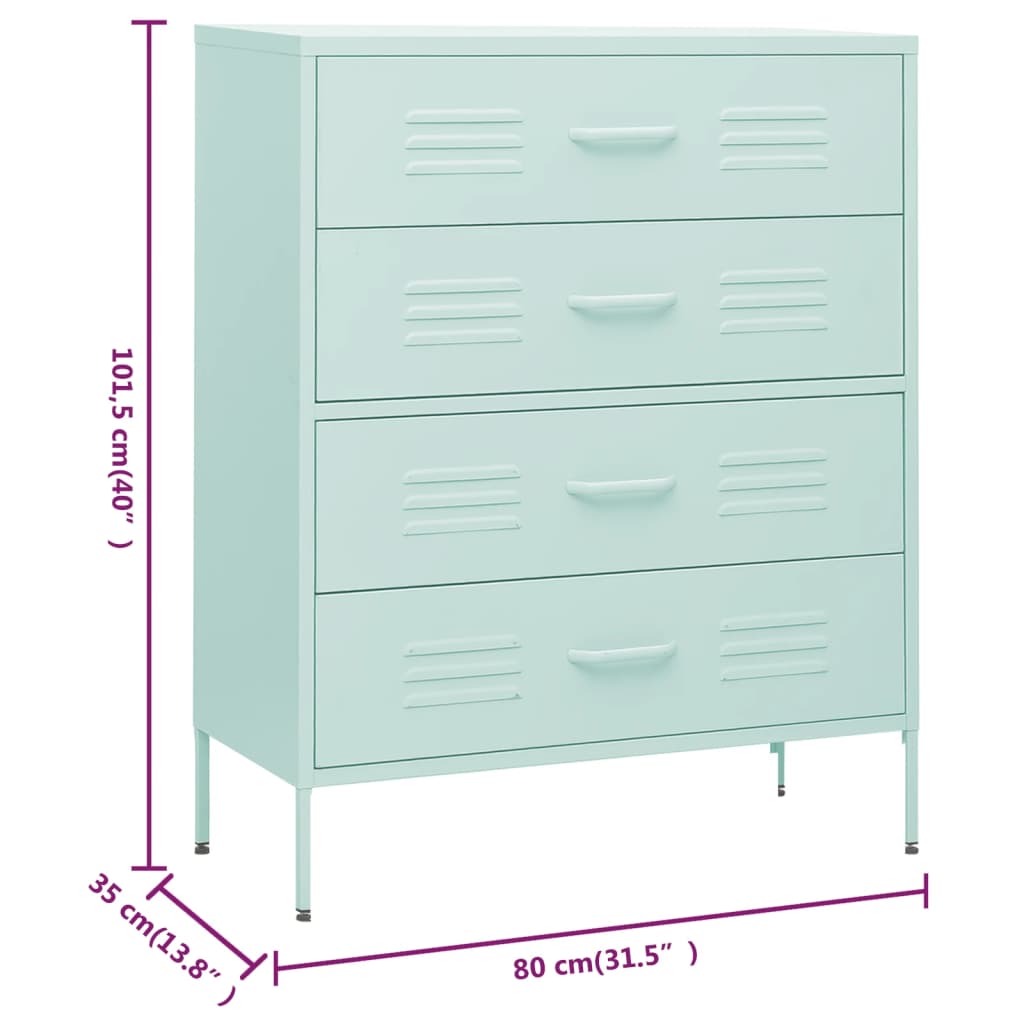 Commode 80x35x101,5 cm acier