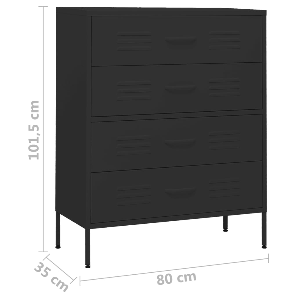 Commode 80x35x101,5 cm acier