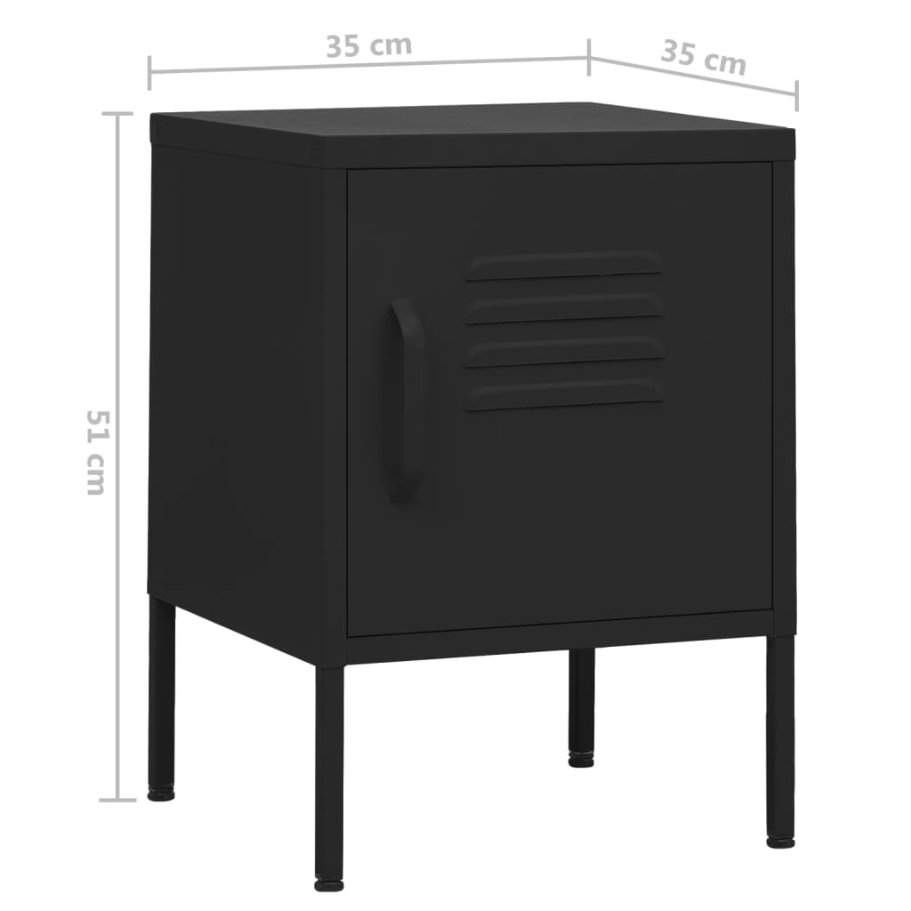 Table de chevet 35x35x51 cm en acier