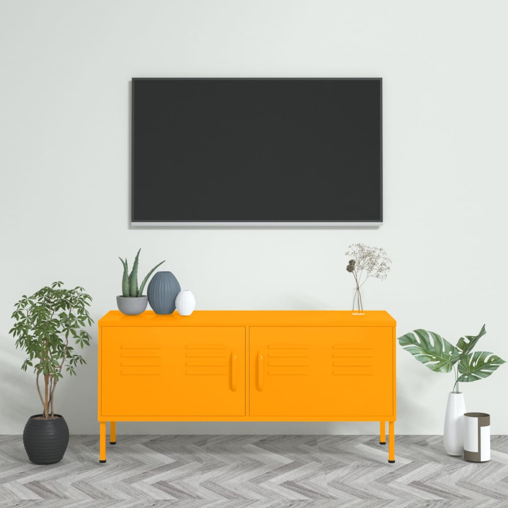 Meuble TV 105x35x50 cm en acier