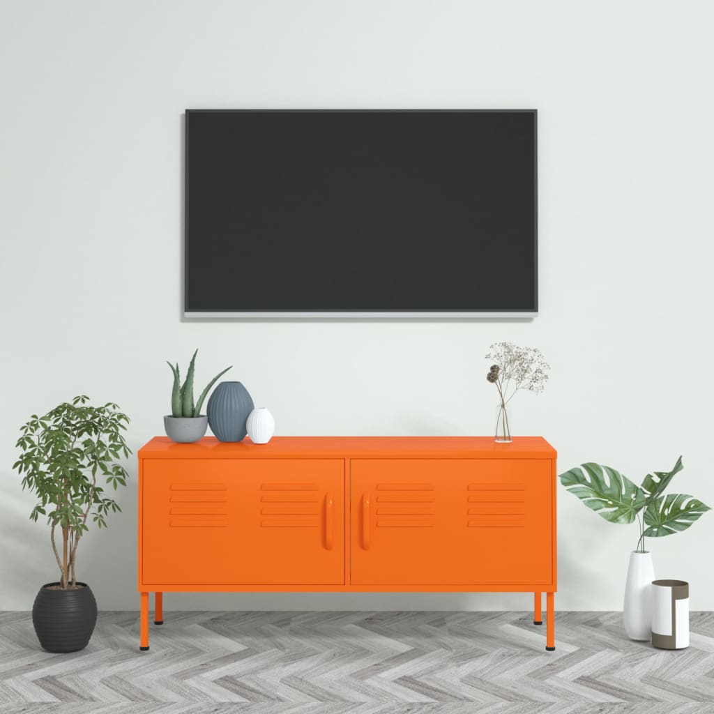 Meuble TV 105x35x50 cm en acier