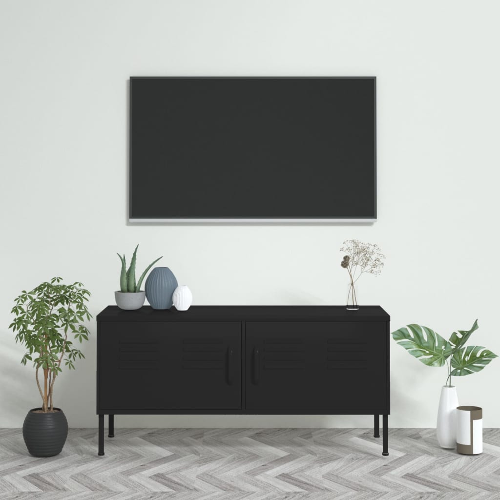 Meuble TV 105x35x50 cm en acier