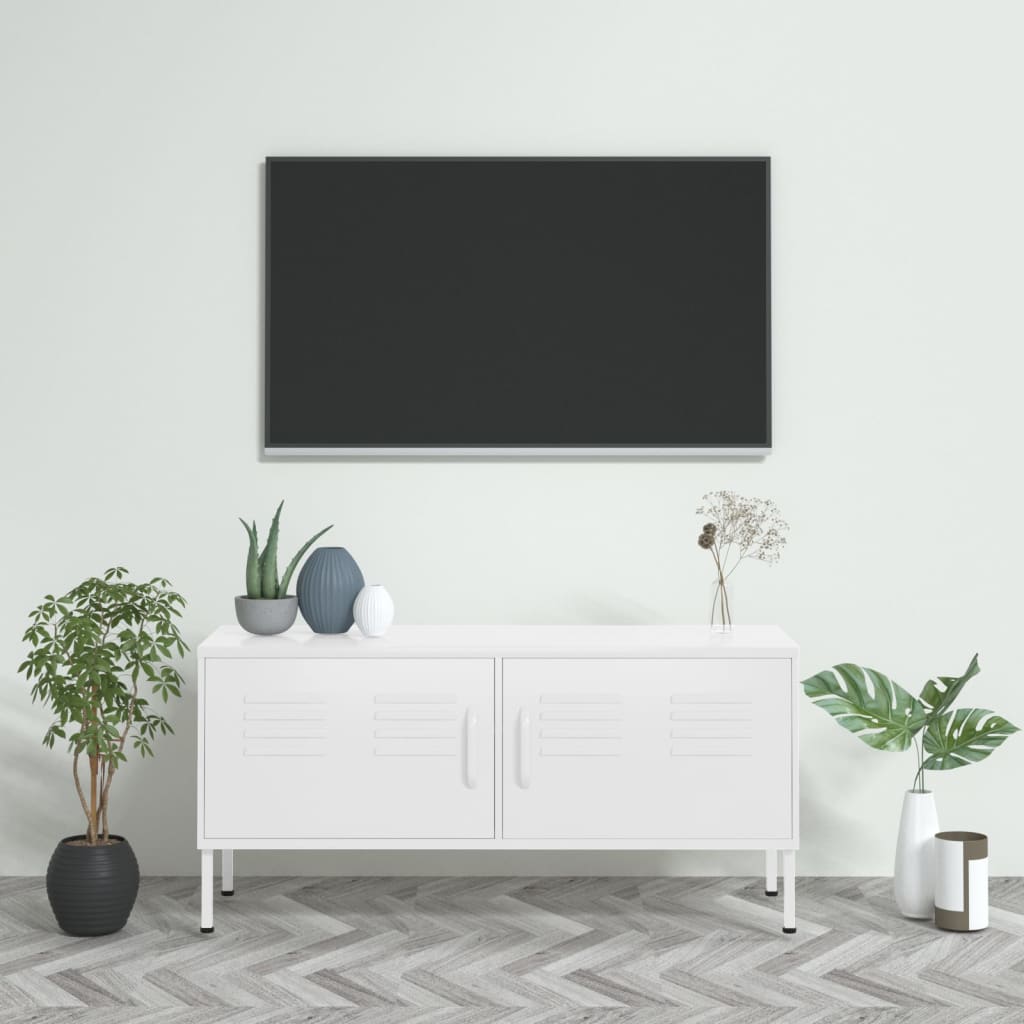 Meuble TV 105x35x50 cm en acier