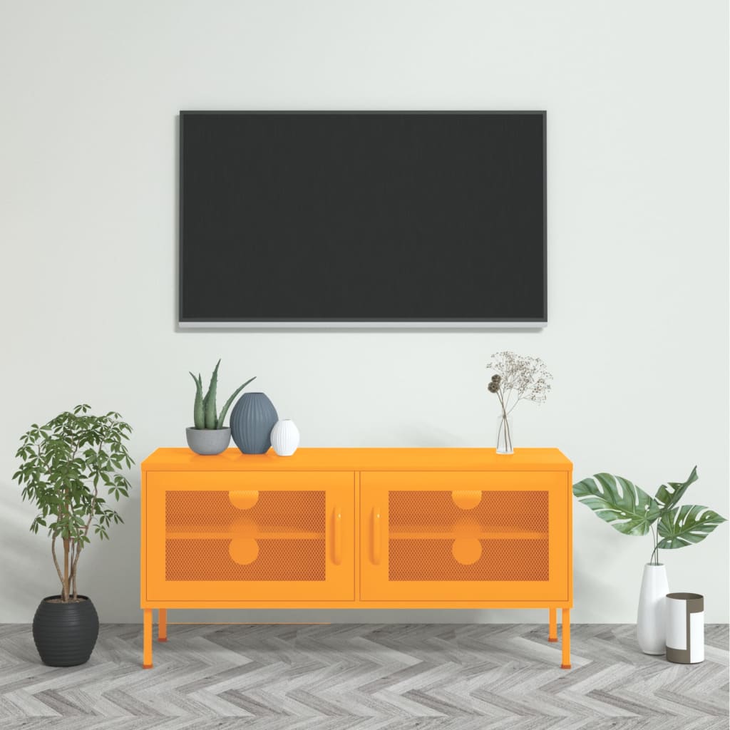 Meuble TV 105x35x50 cm en acier