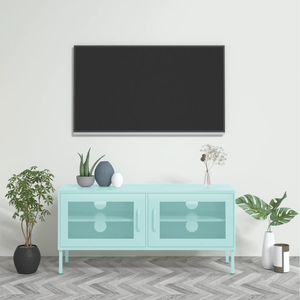 Meuble TV 105x35x50 cm en acier