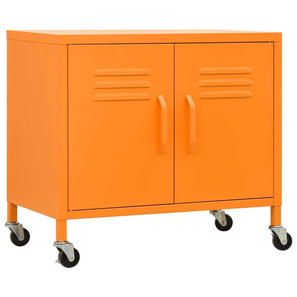 Meuble de rangement 60x35x56 cm acier orange