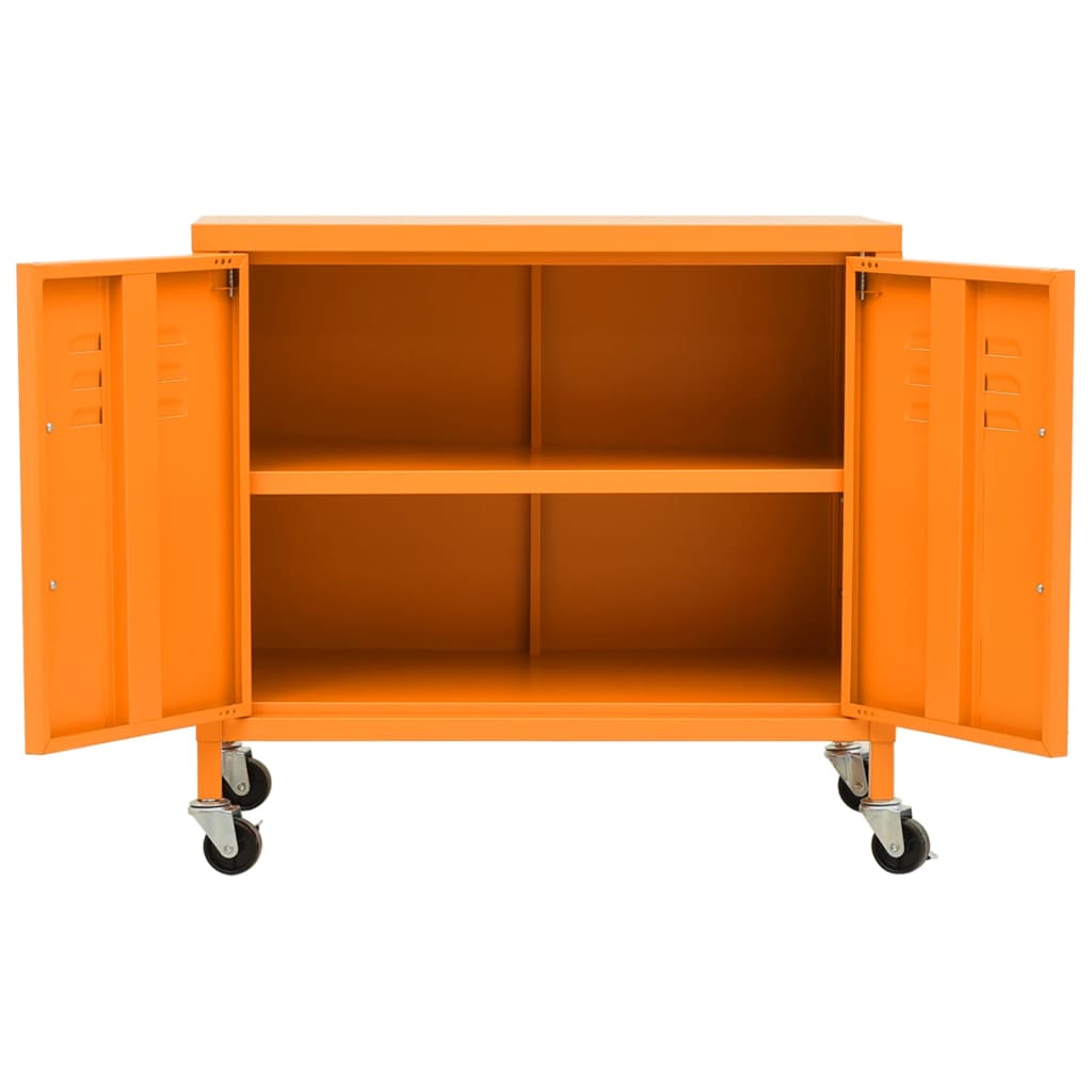 Meuble de rangement 60x35x56 cm acier orange