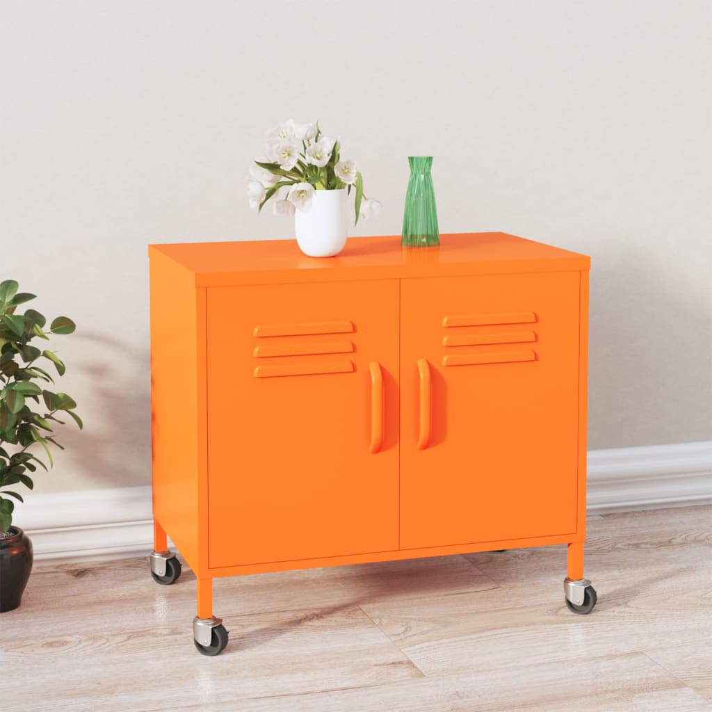 Meuble de rangement 60x35x56 cm acier orange