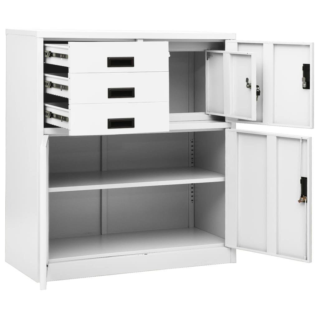 Armoire de bureau avec jardinière 90x40x125 cm en acier