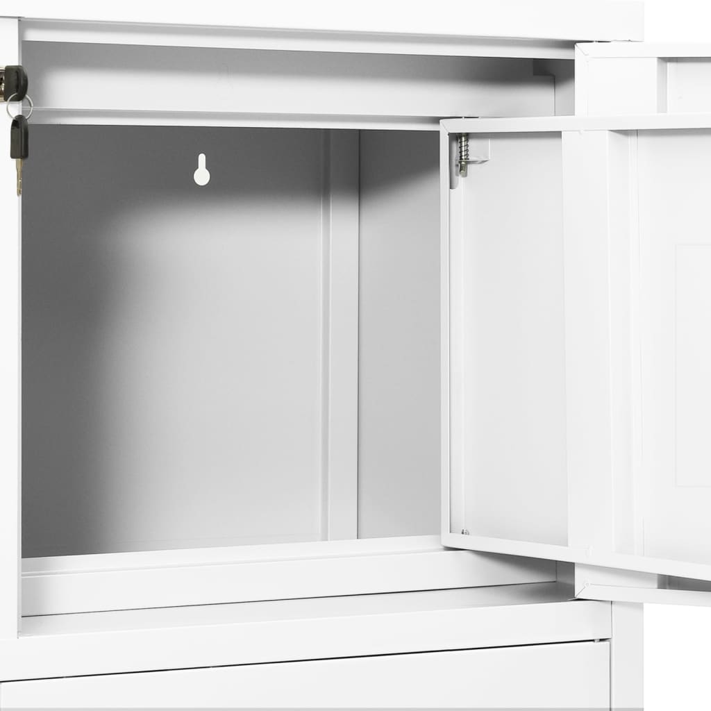 Armoire de bureau avec jardinière 90x40x125 cm en acier