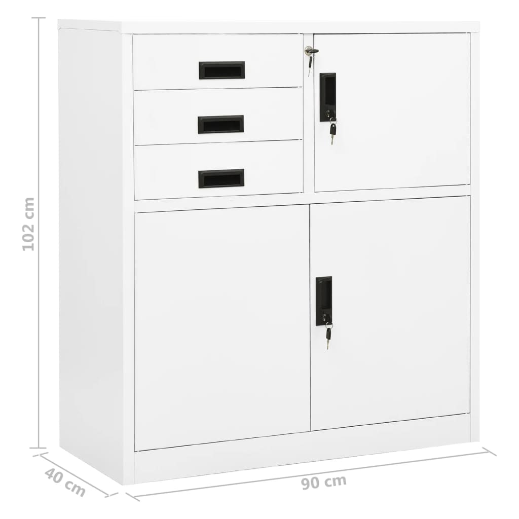 Armoire de bureau avec jardinière 90x40x125 cm en acier