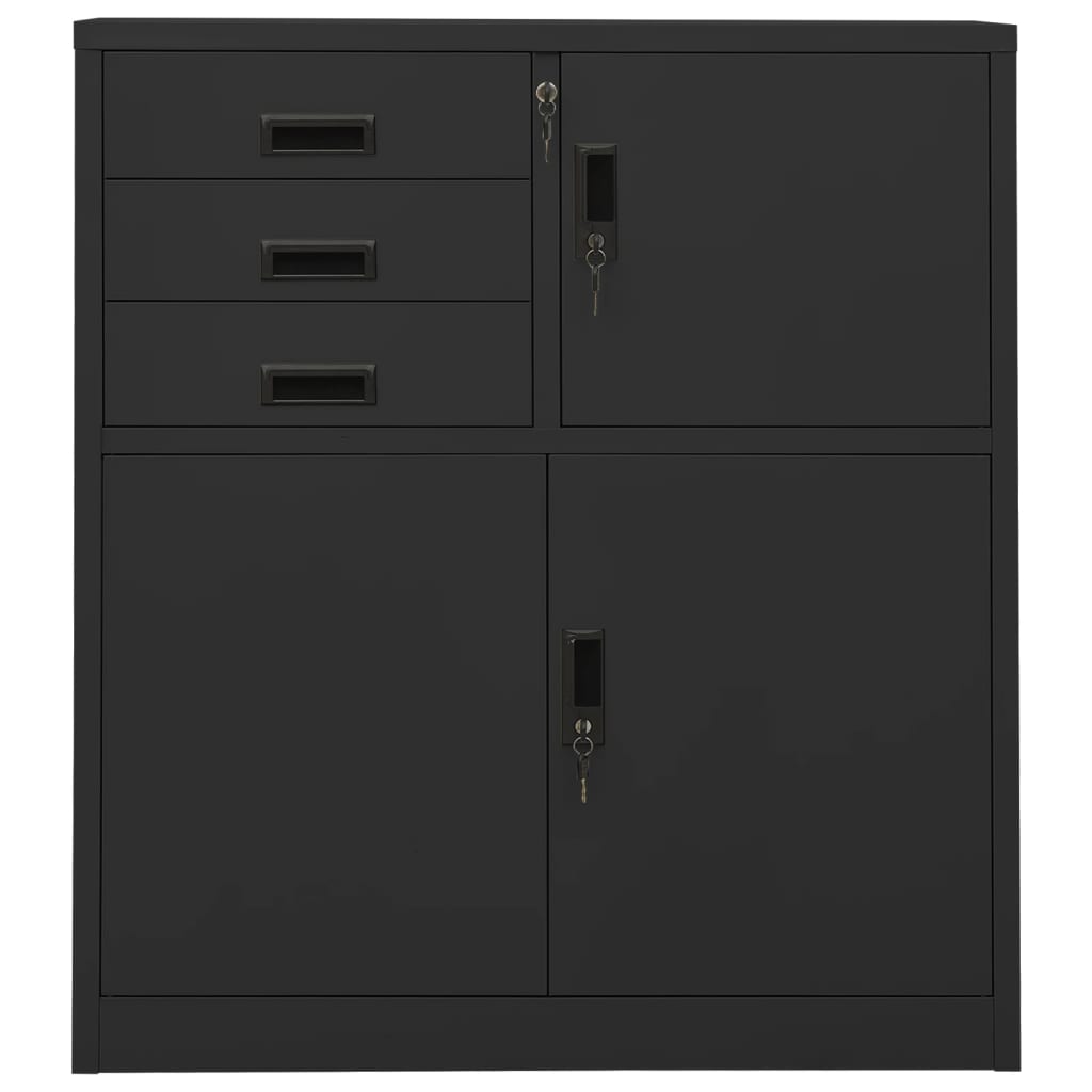 Armoire de bureau avec jardinière 90x40x125 cm en acier