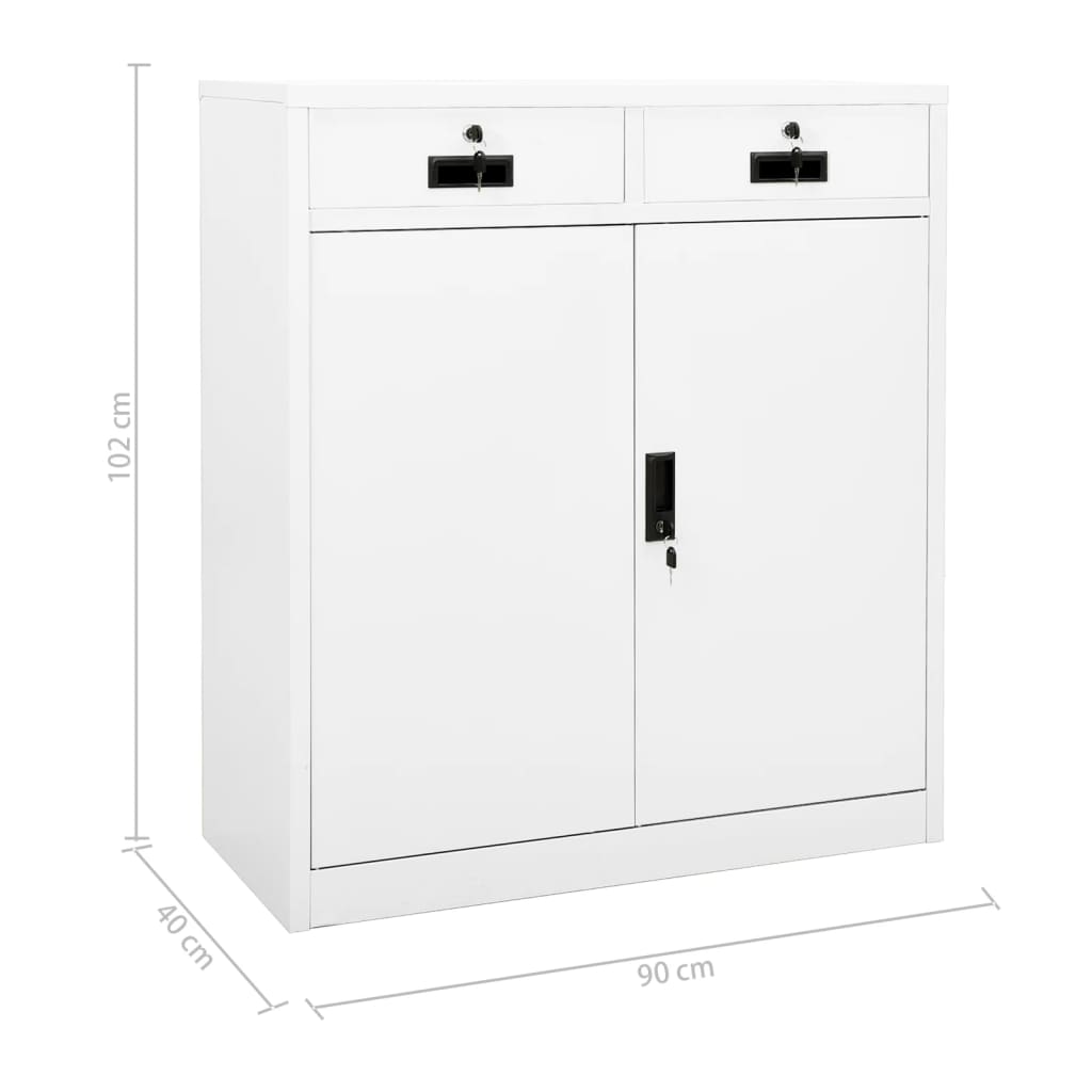 Armoire de bureau avec jardinière 90x40x125 cm en acier