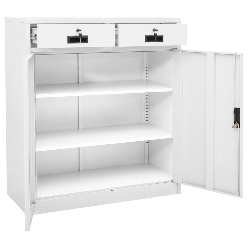 Armoire de bureau avec jardinière 90x40x125 cm en acier