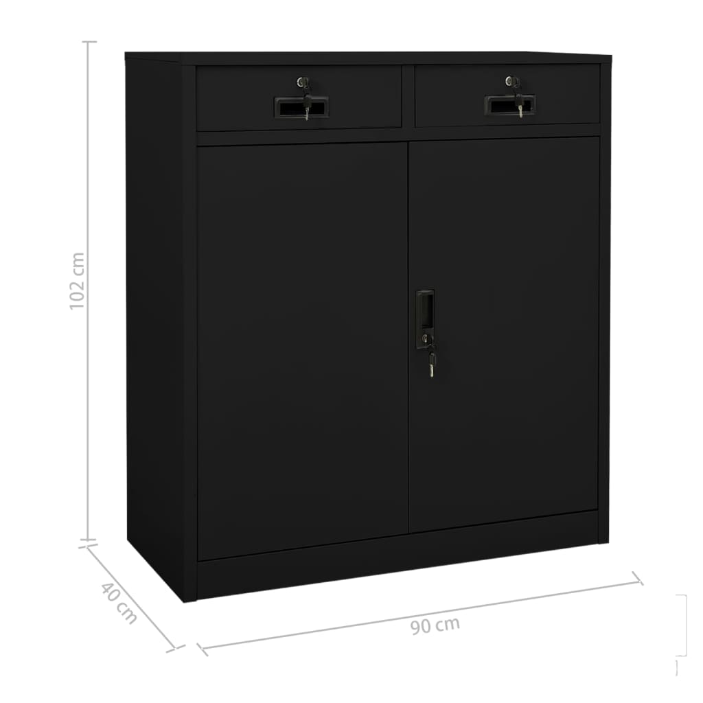 Armoire de bureau avec jardinière 90x40x125 cm en acier