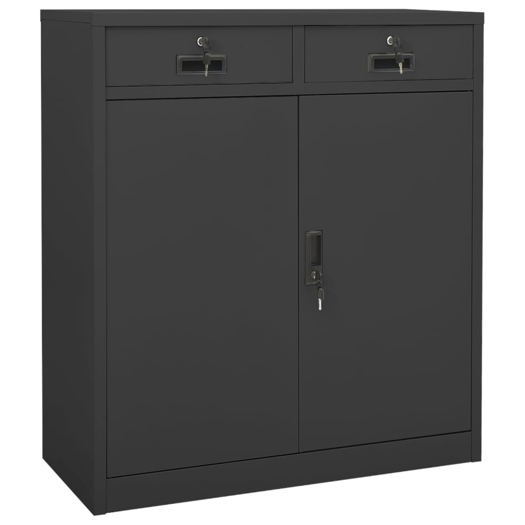 Armoire de bureau avec jardinière 90x40x125 cm en acier