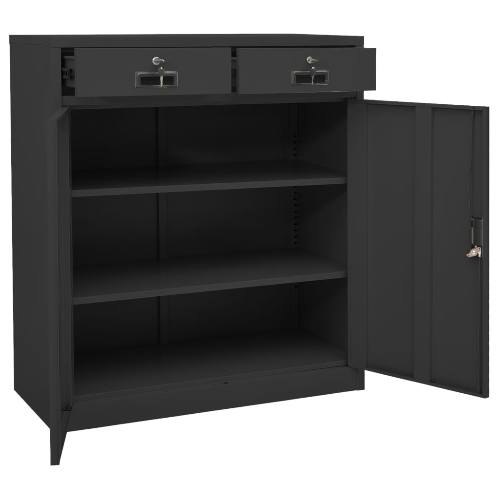 Armoire de bureau avec jardinière 90x40x125 cm en acier