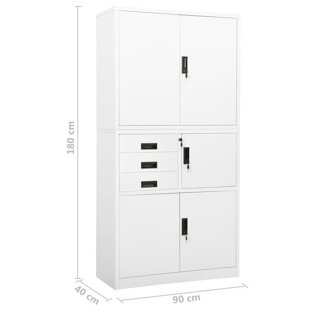 Armoire de bureau 90x40x180 cm en acier