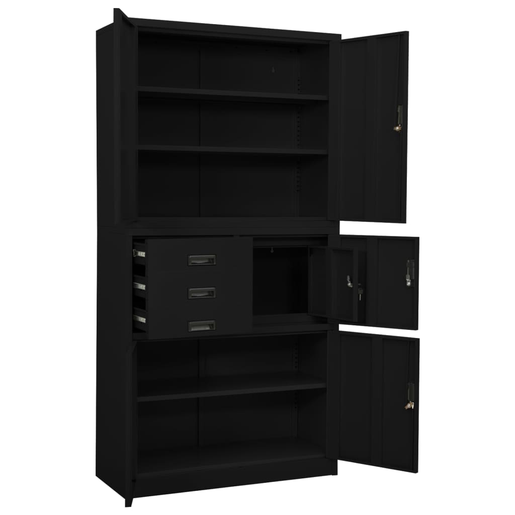 Armoire de bureau 90x40x180 cm en acier