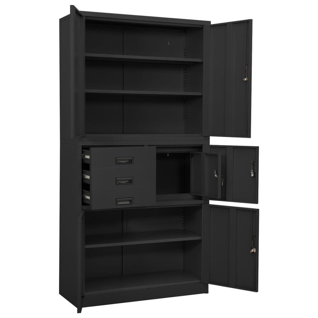 Armoire de bureau 90x40x180 cm en acier