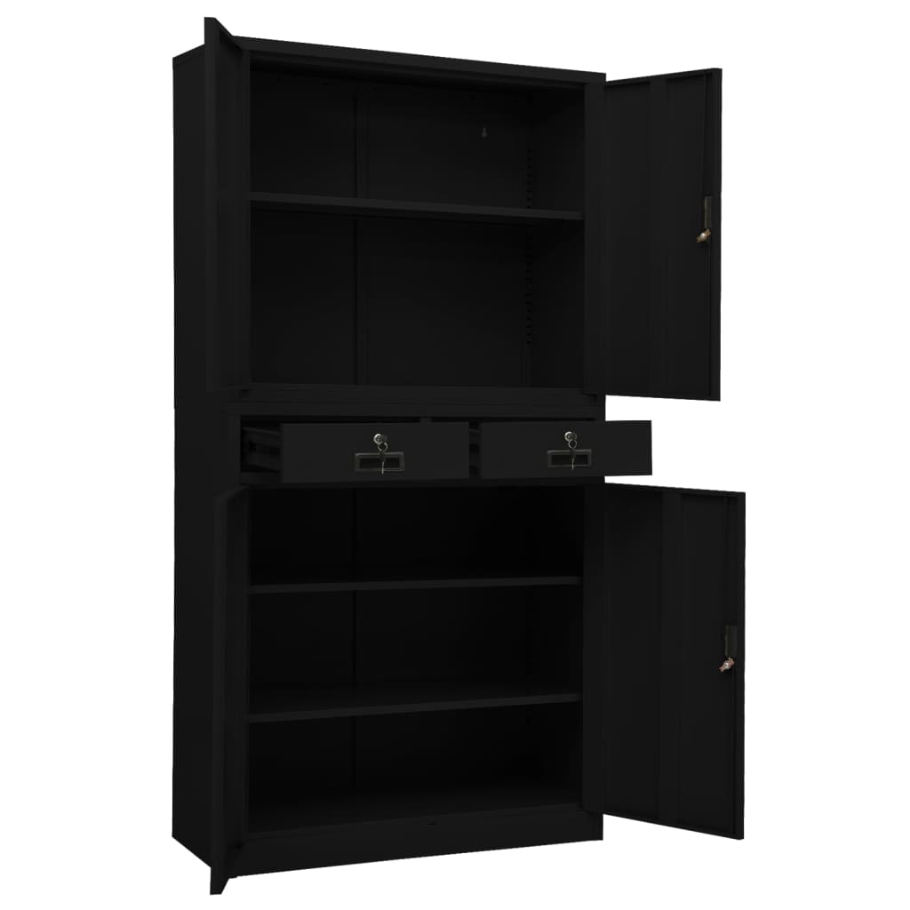 Armoire de bureau 90x40x180 cm en acier