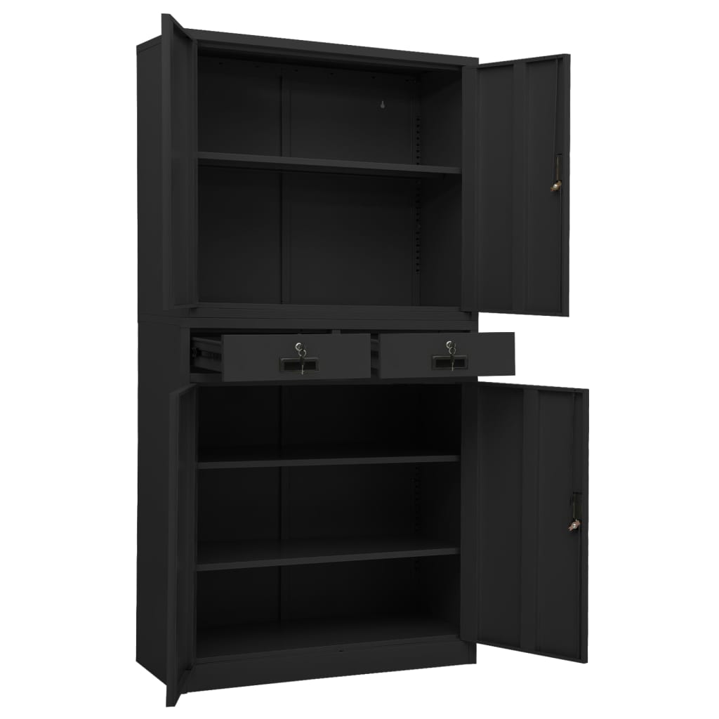 Armoire de bureau 90x40x180 cm en acier