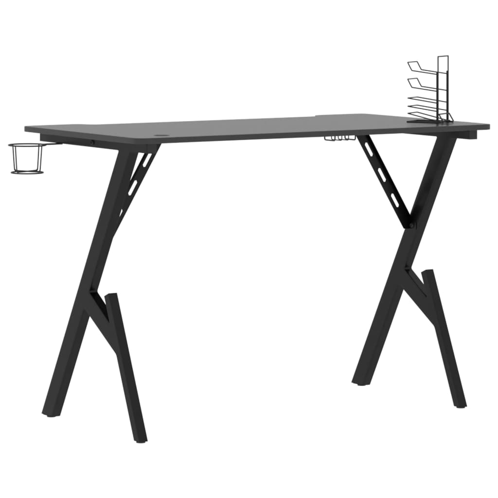 Bureau de jeu avec pieds en forme de Y 90x60x75 cm noir