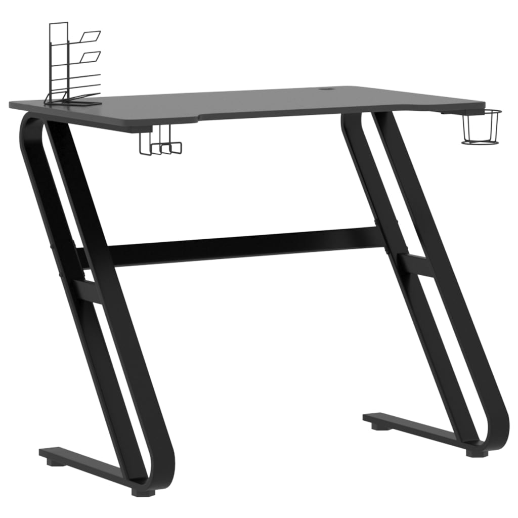 Bureau gamer avec pieds en forme de ZZ 90x60x75 cm noir