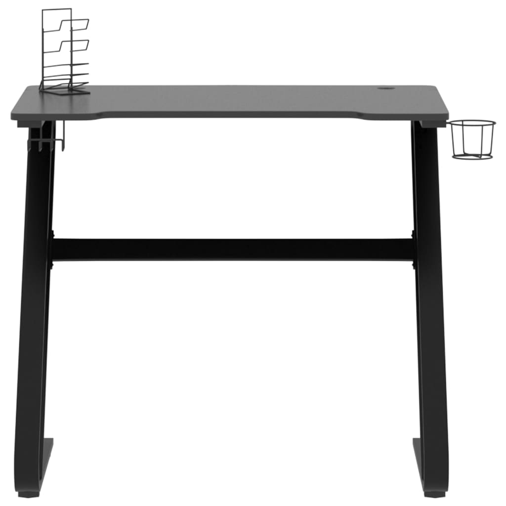 Bureau gamer avec pieds en forme de ZZ 90x60x75 cm noir