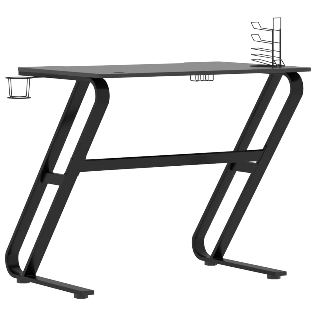 Bureau gamer avec pieds en forme de ZZ 90x60x75 cm noir