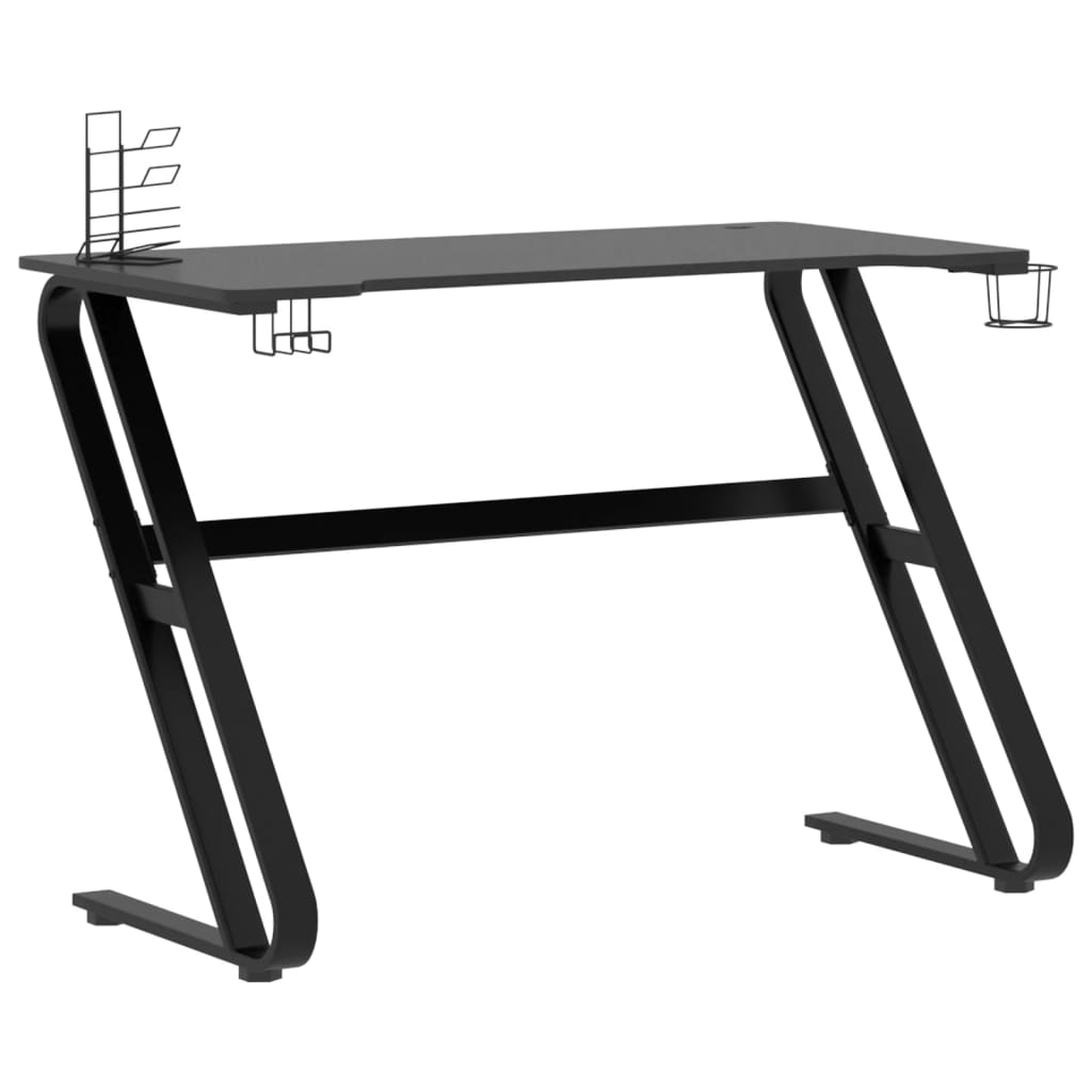 Bureau gamer avec pieds en forme de ZZ 90x60x75 cm noir