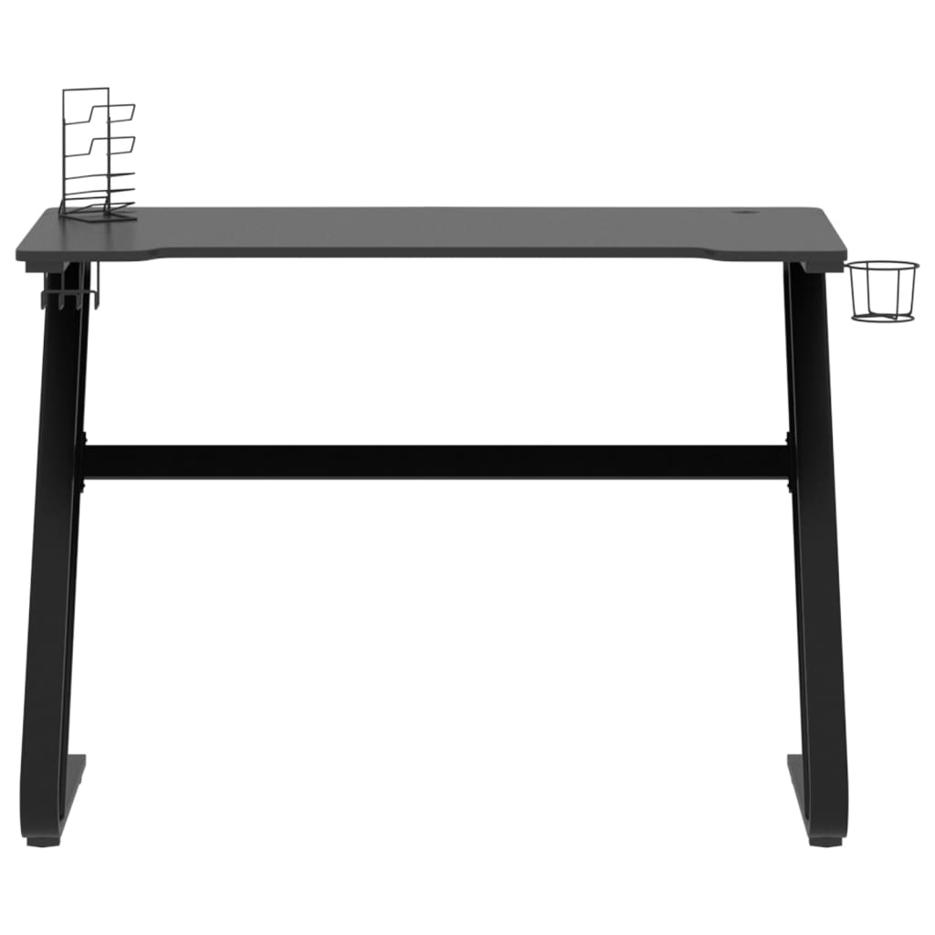 Bureau gamer avec pieds en forme de ZZ 90x60x75 cm noir