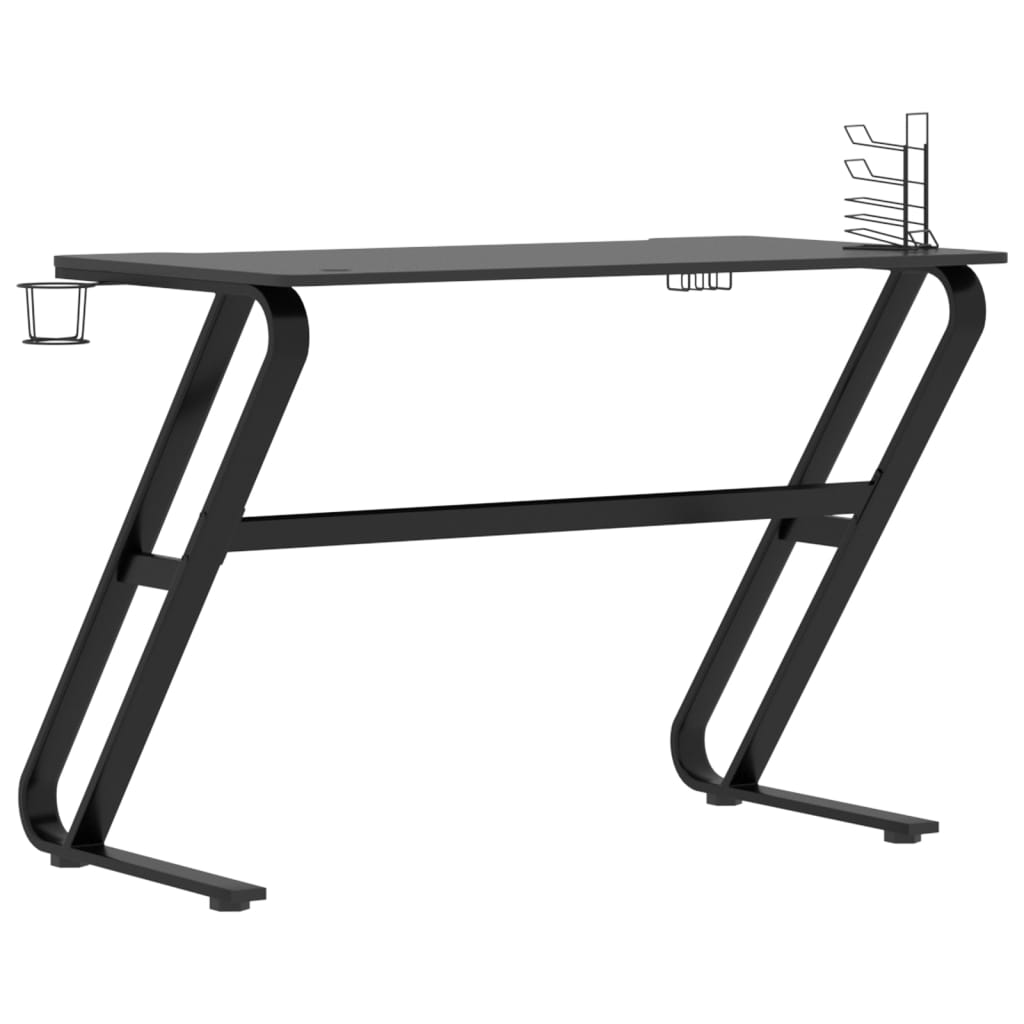 Bureau gamer avec pieds en forme de ZZ 90x60x75 cm noir