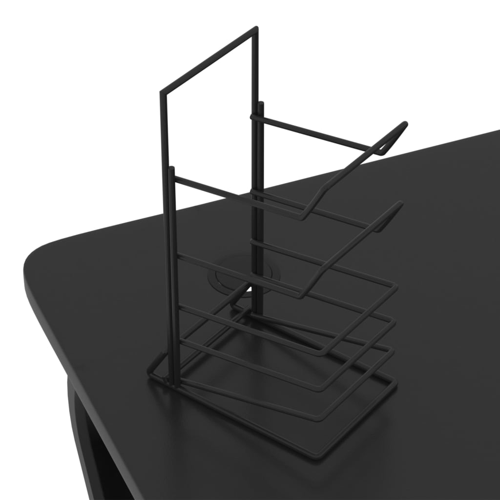 Bureau gamer avec pieds en forme de ZZ 90x60x75 cm noir