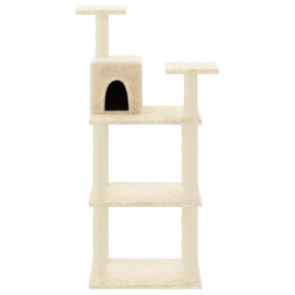 Arbre à chat avec griffoirs en sisal 118,5 cm couleur crème