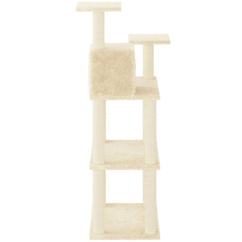 Arbre à chat avec griffoirs en sisal 118,5 cm couleur crème