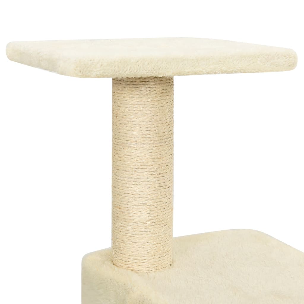 Arbre à chat avec griffoirs en sisal 118,5 cm couleur crème