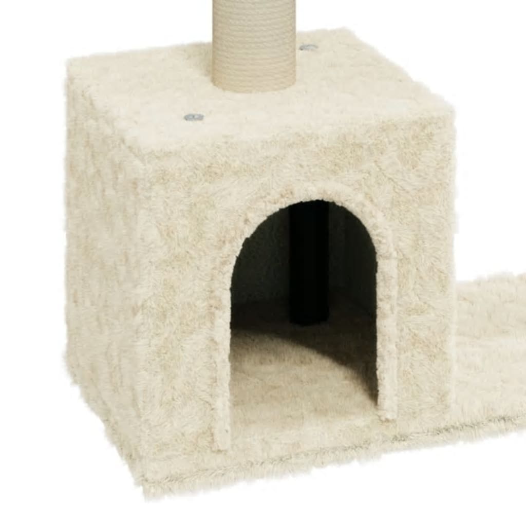 Kattenkrabpaal met sisal krabpalen 60 cm crèmekleurig