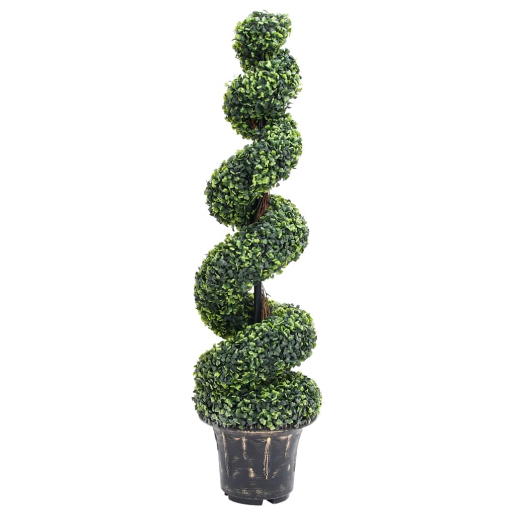 Plante artificielle avec pot buis spirale 117 cm vert