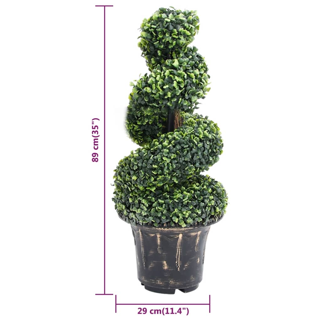 Plante artificielle avec pot buis spirale 117 cm vert