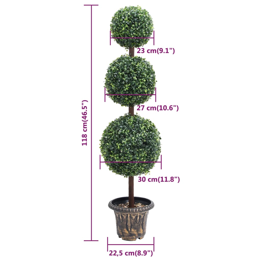 Kunstplant met pot buxus bolvorming 119 cm groen