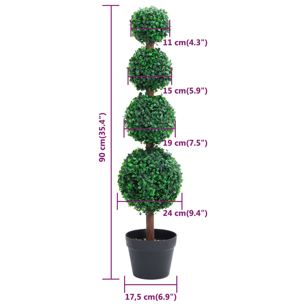 Kunstplant met pot buxus bolvorming 119 cm groen