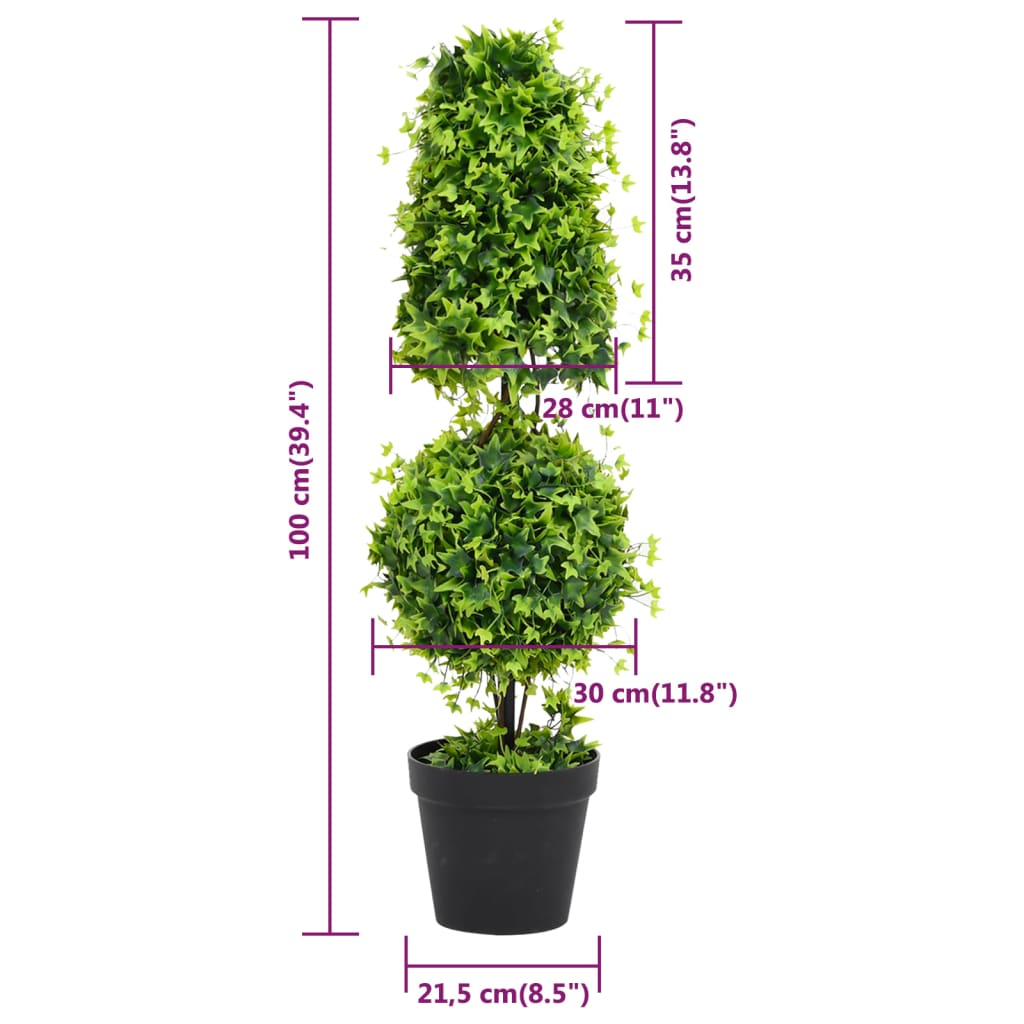 Kunstplant met pot buxus bolvorming 119 cm groen