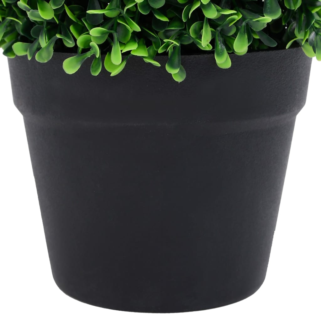 Plantes artificielles avec pot 2 pcs formation de boules de buis 32 cm vert