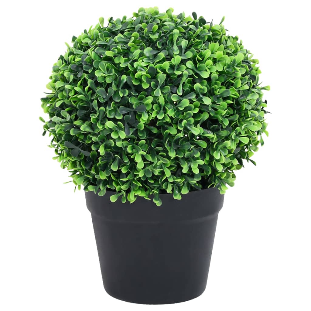 Plantes artificielles avec pot 2 pcs formation de boules de buis 32 cm vert