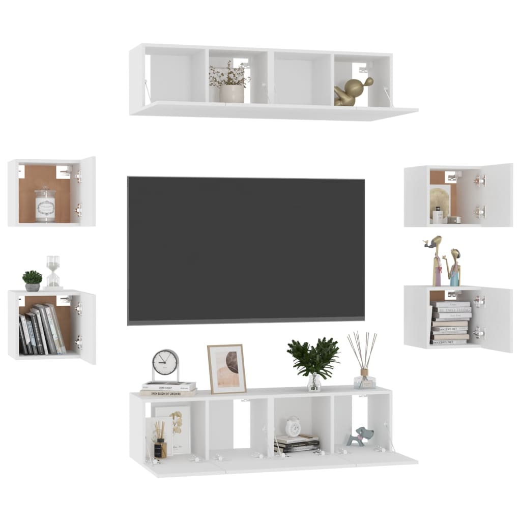 Ensemble de meubles TV 8 pièces en bois chêne Sonoma