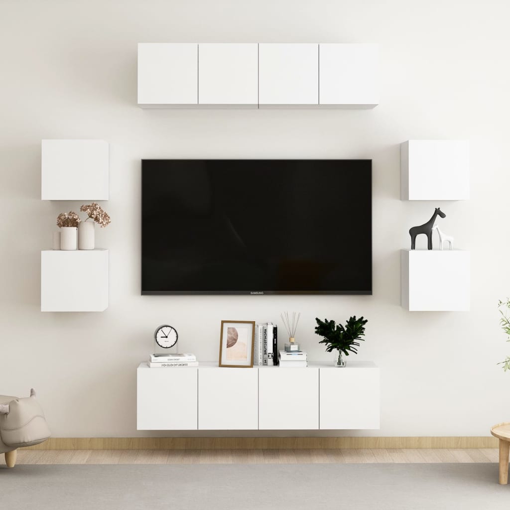 Ensemble de meubles TV 8 pièces en bois chêne Sonoma