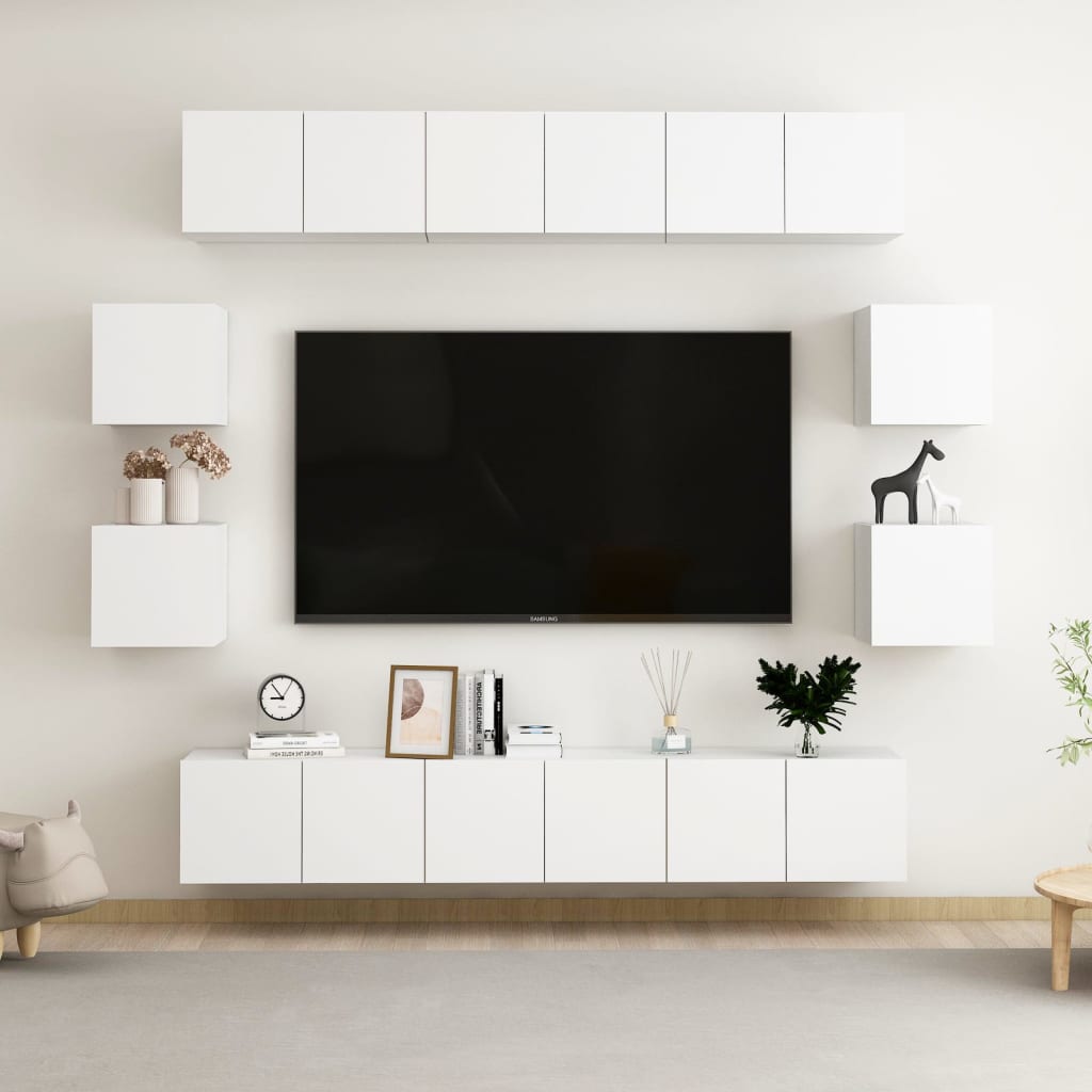 Ensemble de meubles TV 8 pièces en bois chêne Sonoma