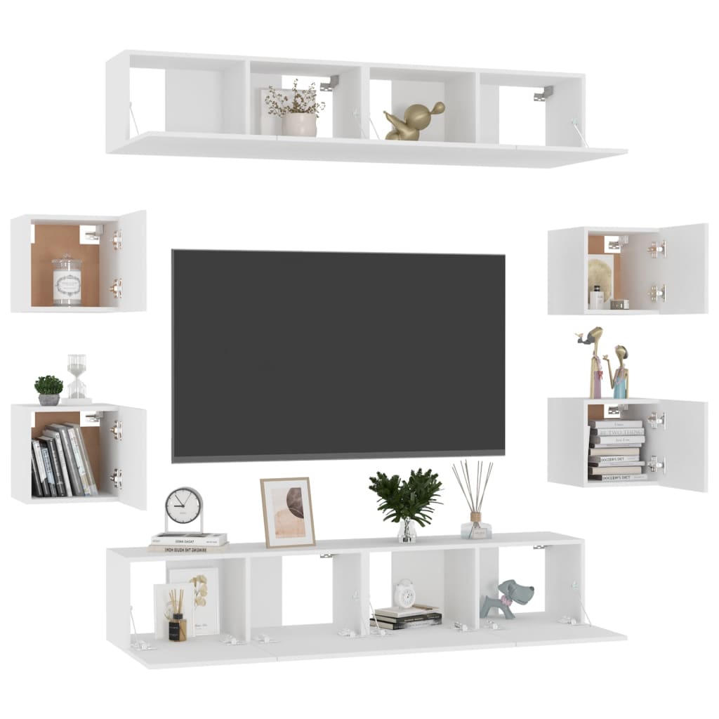 Ensemble de meubles TV 8 pièces en bois chêne Sonoma