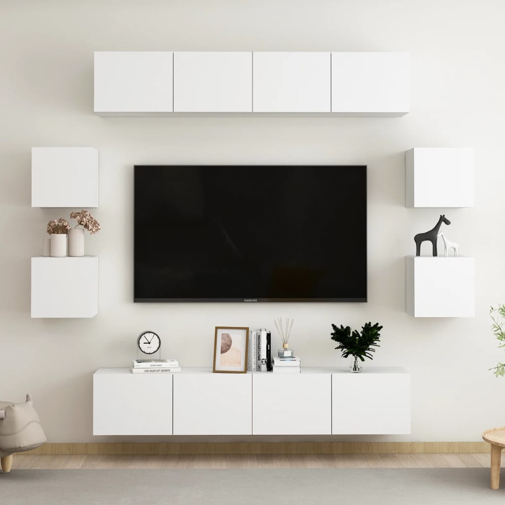 Ensemble de meubles TV 8 pièces en bois chêne Sonoma